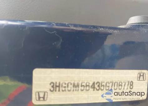 2005 Honda Accord 2.4 Lx из США, поврежденный, VIN 3HGCM56435G706778